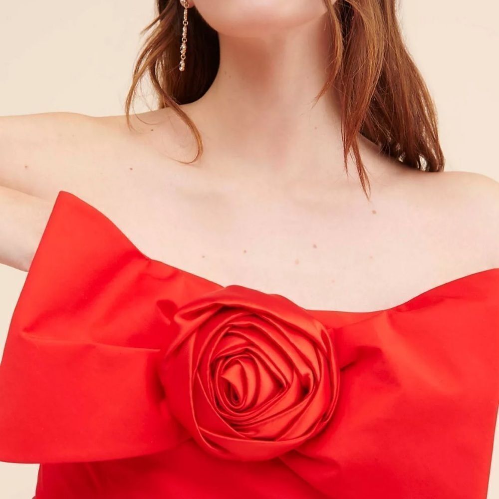 Size MP Anthropologie Hutch 3D Rosette Strapless Mini Dress